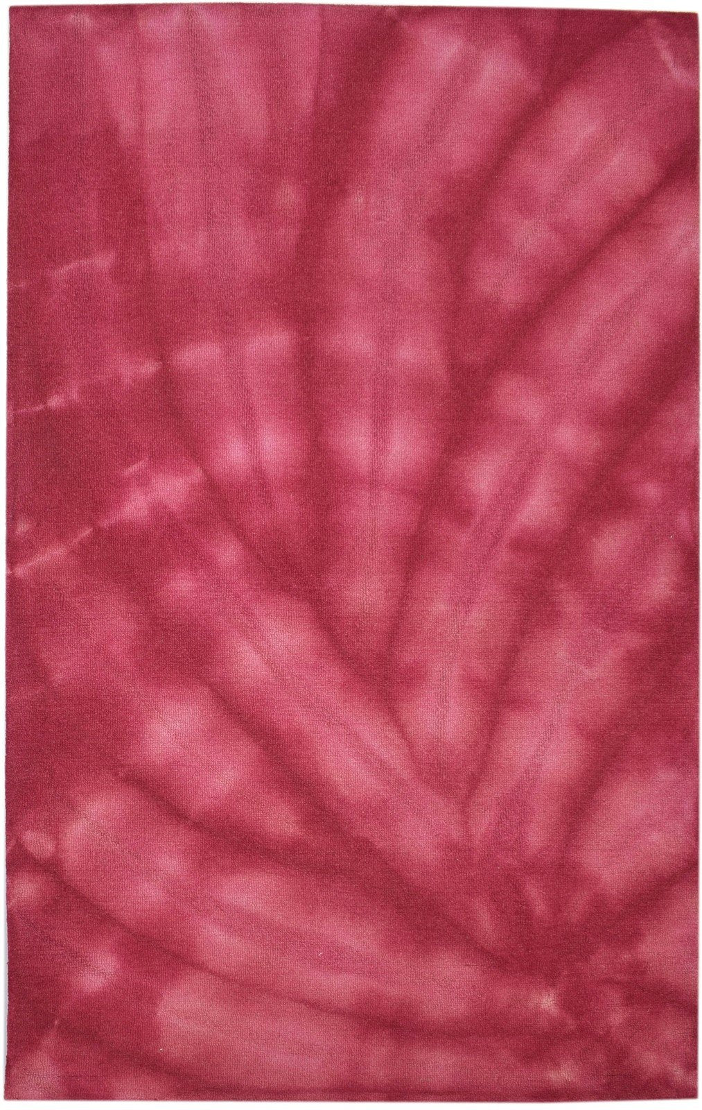 Wool Pink Rug 5' X 8' Modern Hand Tufted Shibori Tie Dye Room Size Carpet