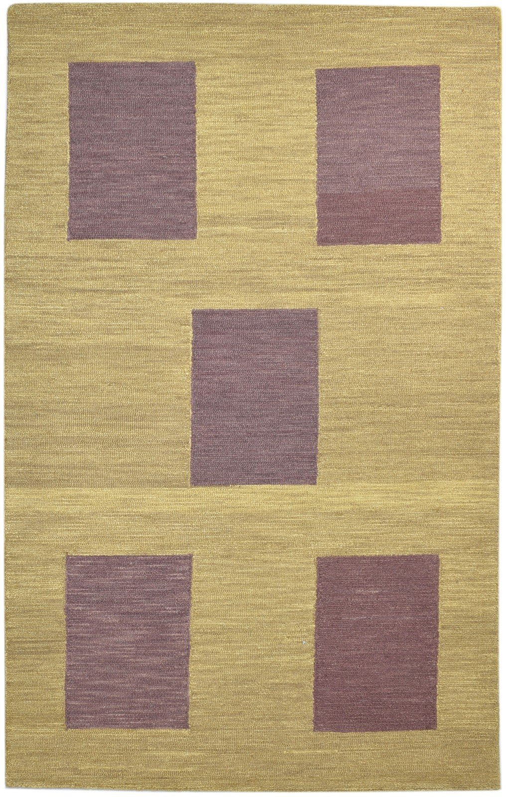 Wool Gold Rug 5' X 8' Modern Hand Tufted Scandinavian Geometric Room Size Carpet