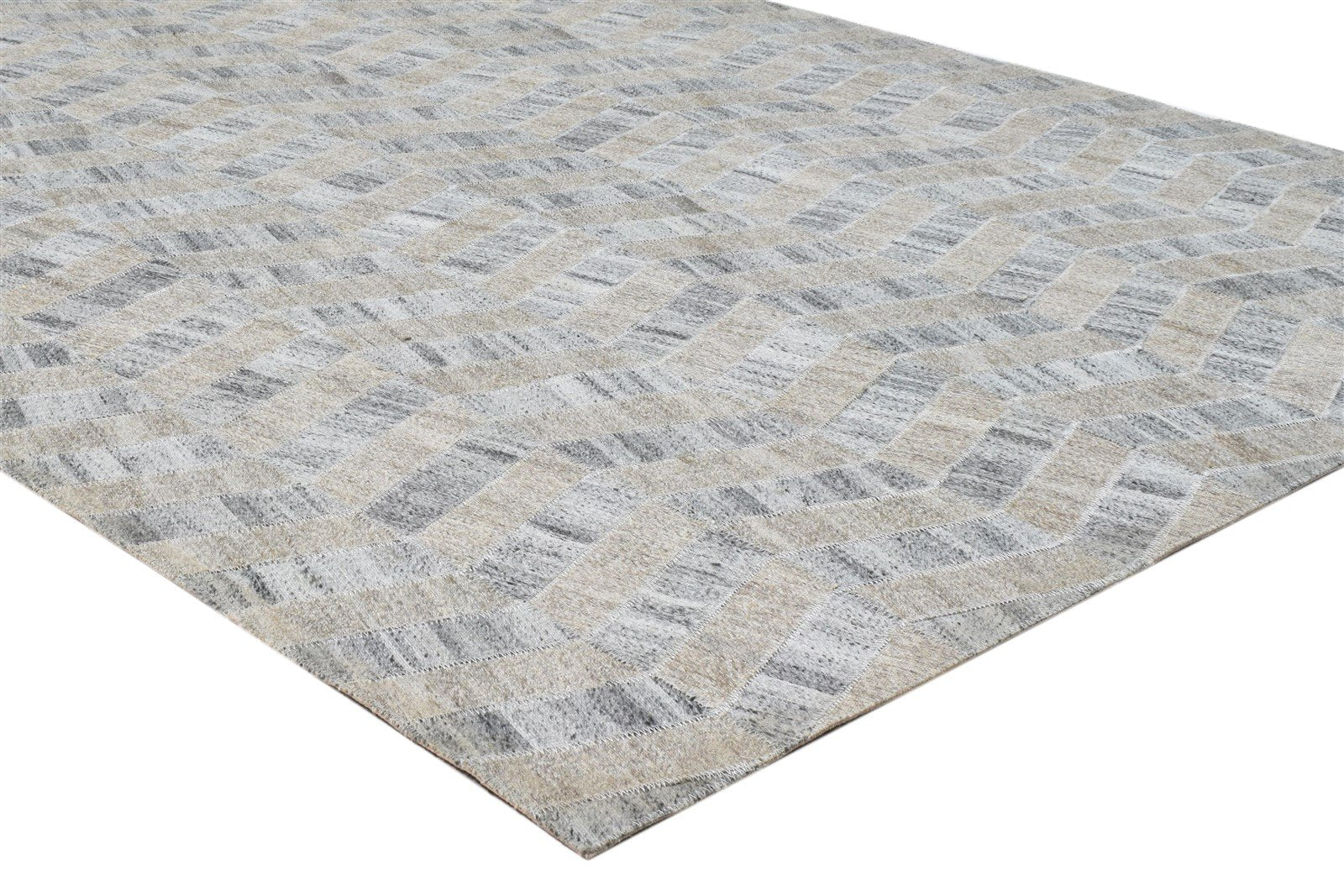 4' X 6' Rug Cotton Grey Modern Hand Woven French Chevron Room Size Carpet 