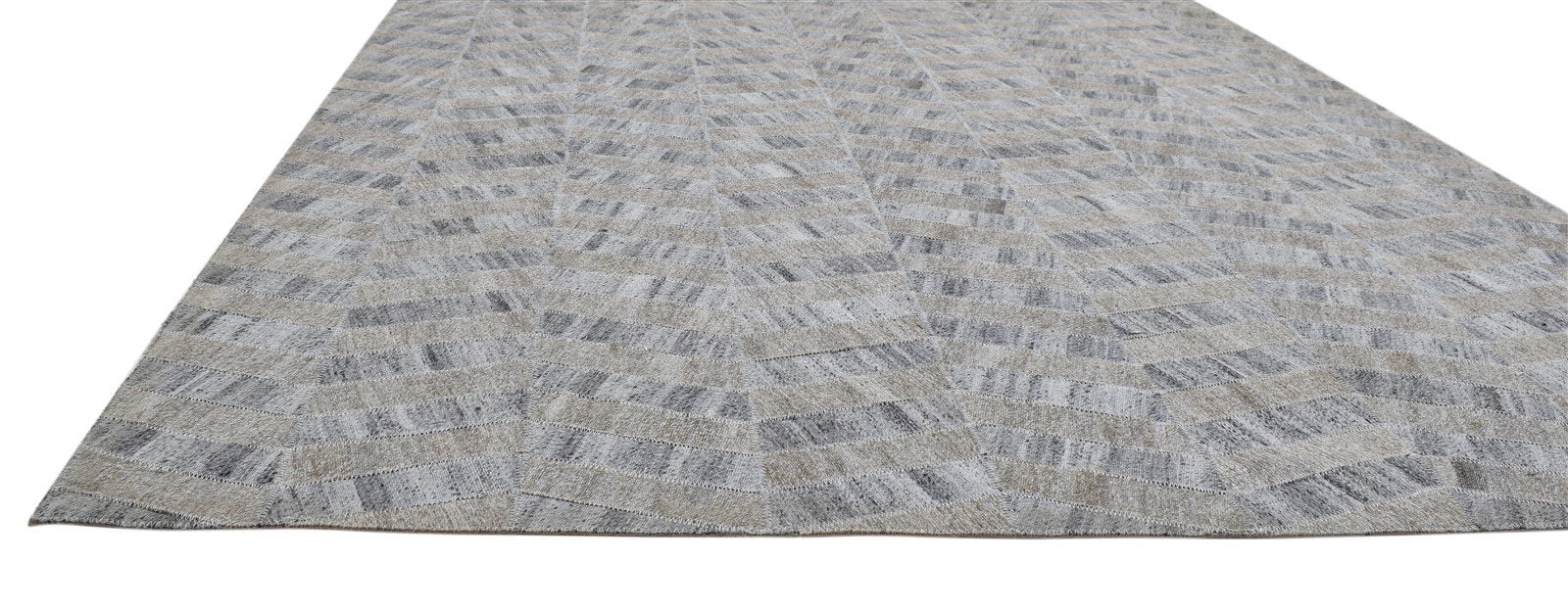 4' X 6' Rug Cotton Grey Modern Hand Woven French Chevron Room Size Carpet