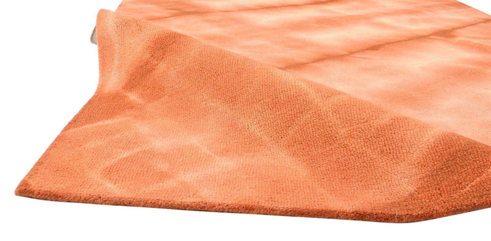 Wool Orange Rug 5' X 8' Modern Hand Tufted Tie Dye Shibori 4'11"X7'11" Carpet 