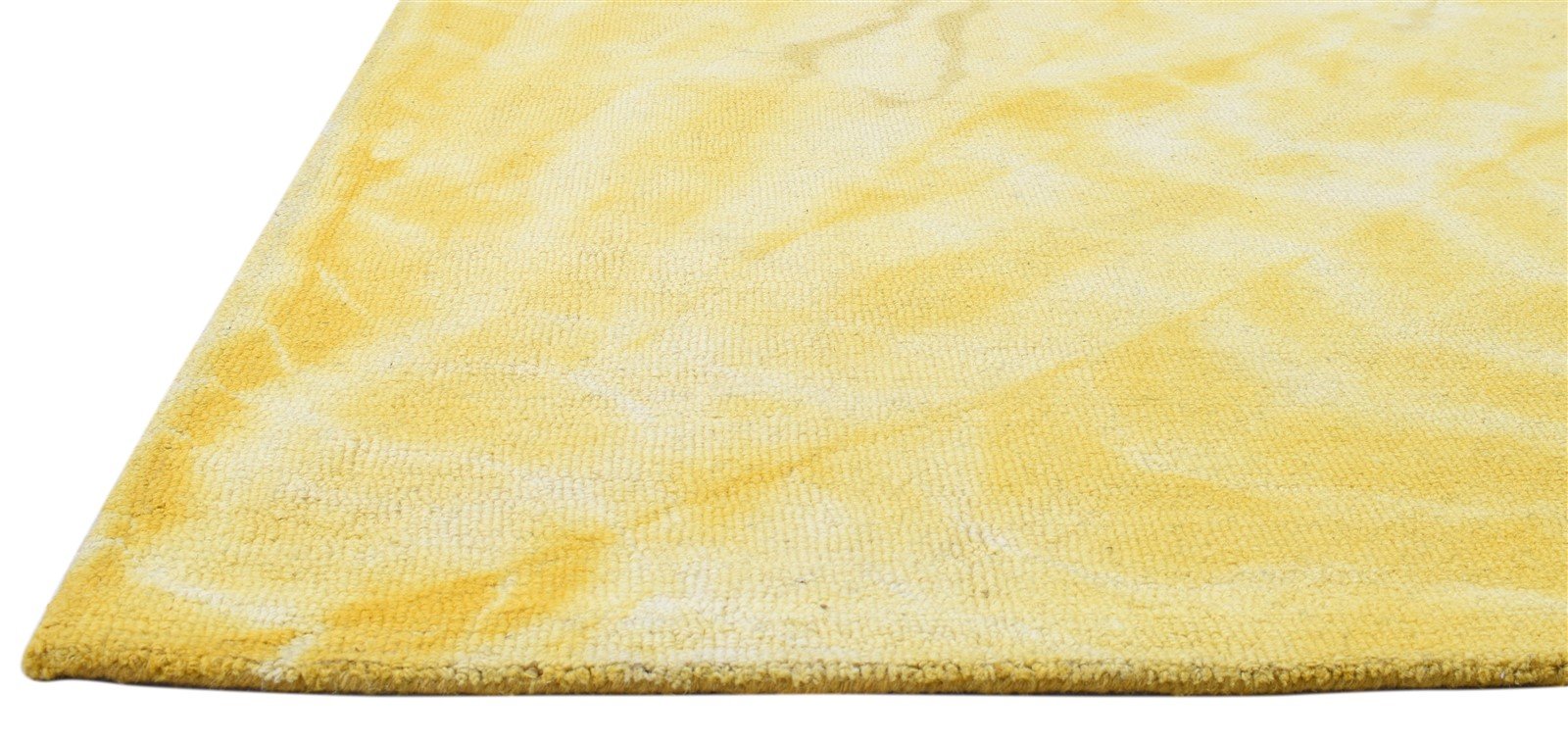 Hand Tufted Gold Wool Rug 5' X 8' Modern Shibori Tie Dye Room Size Carpet