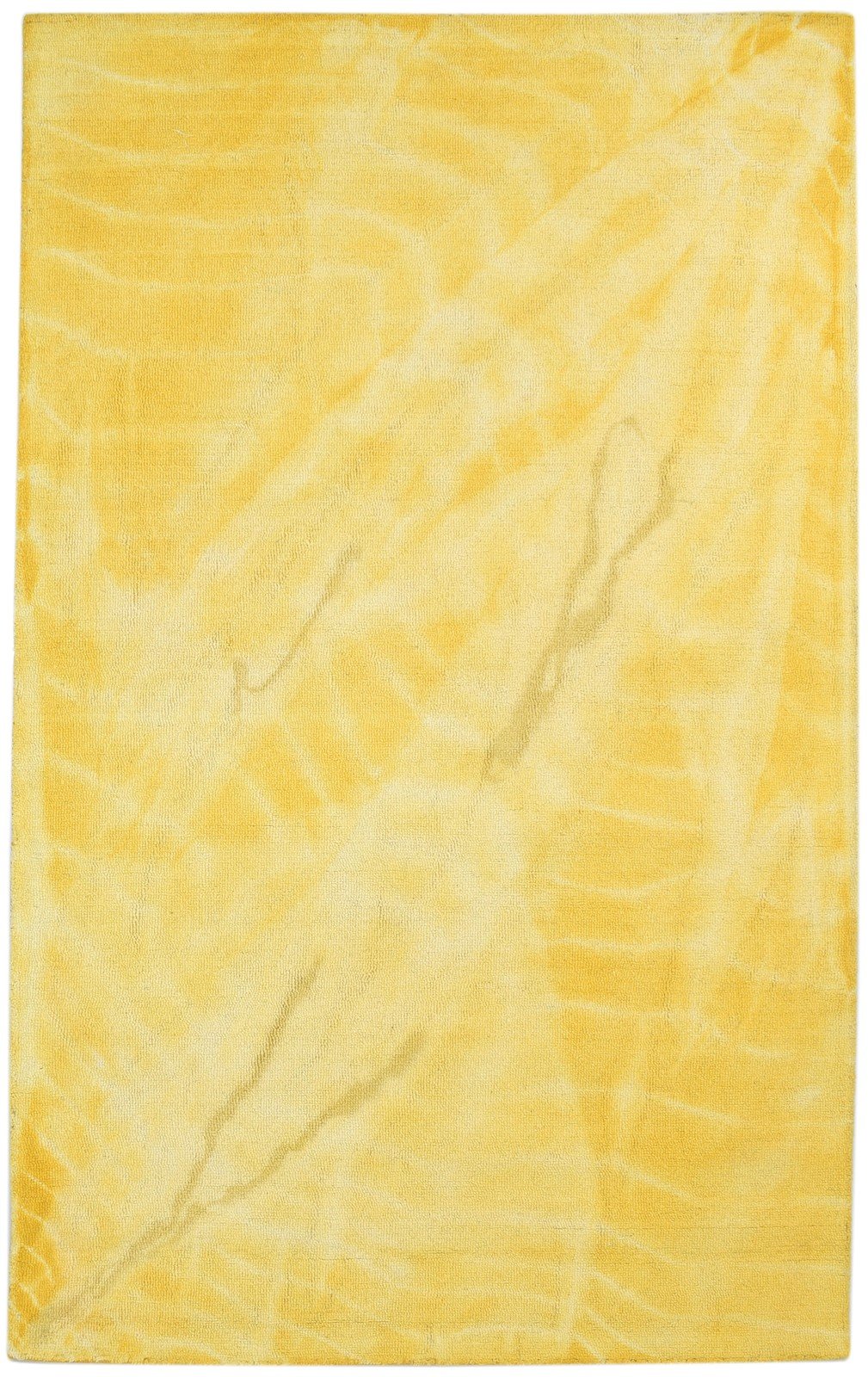 Hand Tufted Gold Wool Rug 5' X 8' Modern Shibori Tie Dye Room Size Carpet