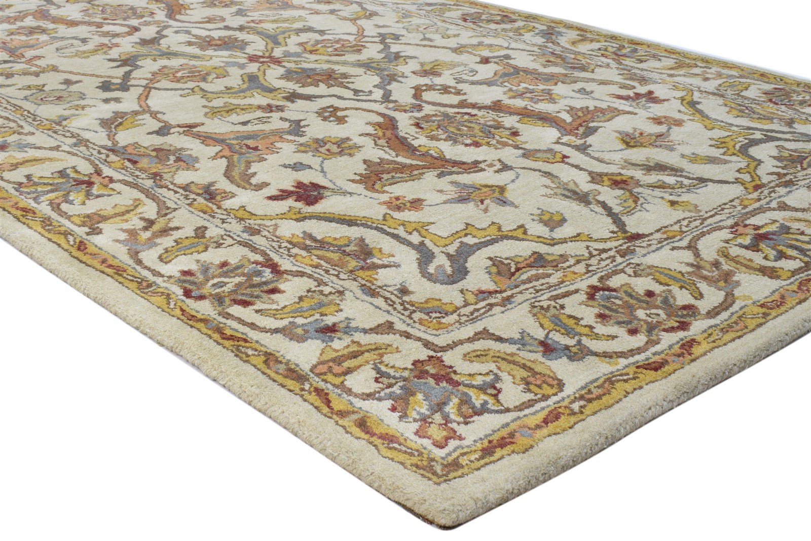 Wool Beige Rug 5' X 8' Persian Hand Tufted Agra Oriental Room Size Carpet 