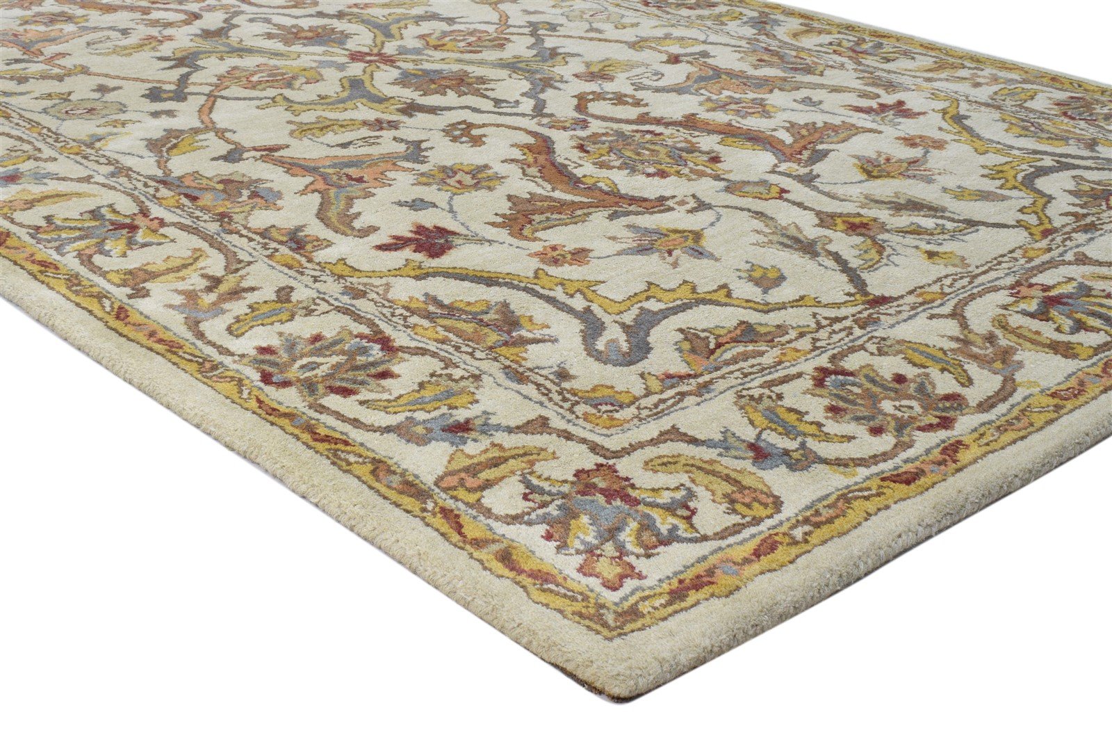 Wool Beige Rug 5' X 8' Persian Hand Tufted Agra Oriental Room Size Carpet 