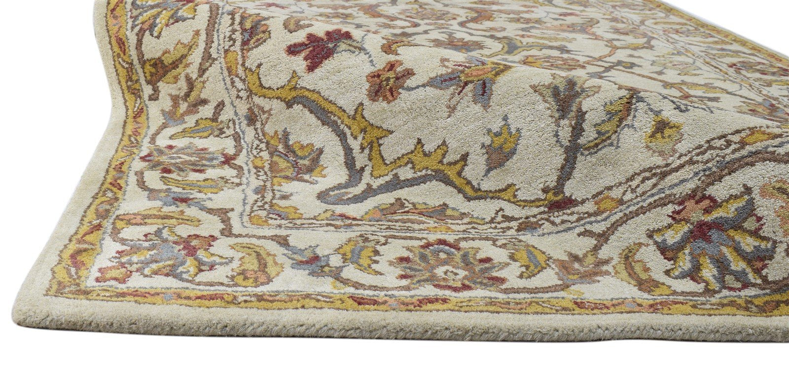 Wool Beige Rug 5' X 8' Persian Hand Tufted Agra Oriental Room Size Carpet 