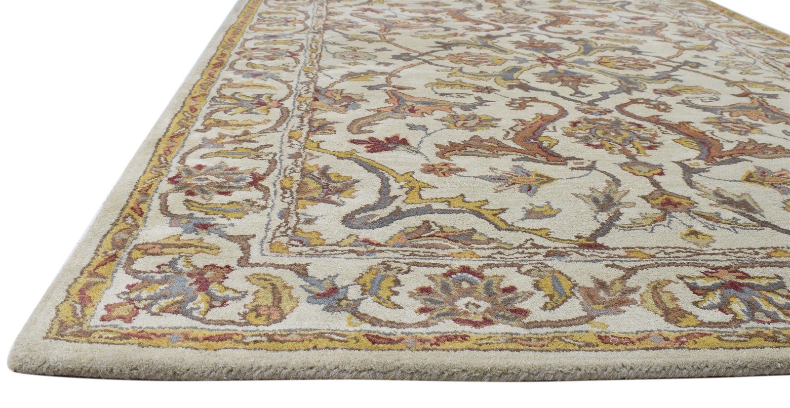 Wool Beige Rug 5' X 8' Persian Hand Tufted Agra Oriental Room Size Carpet