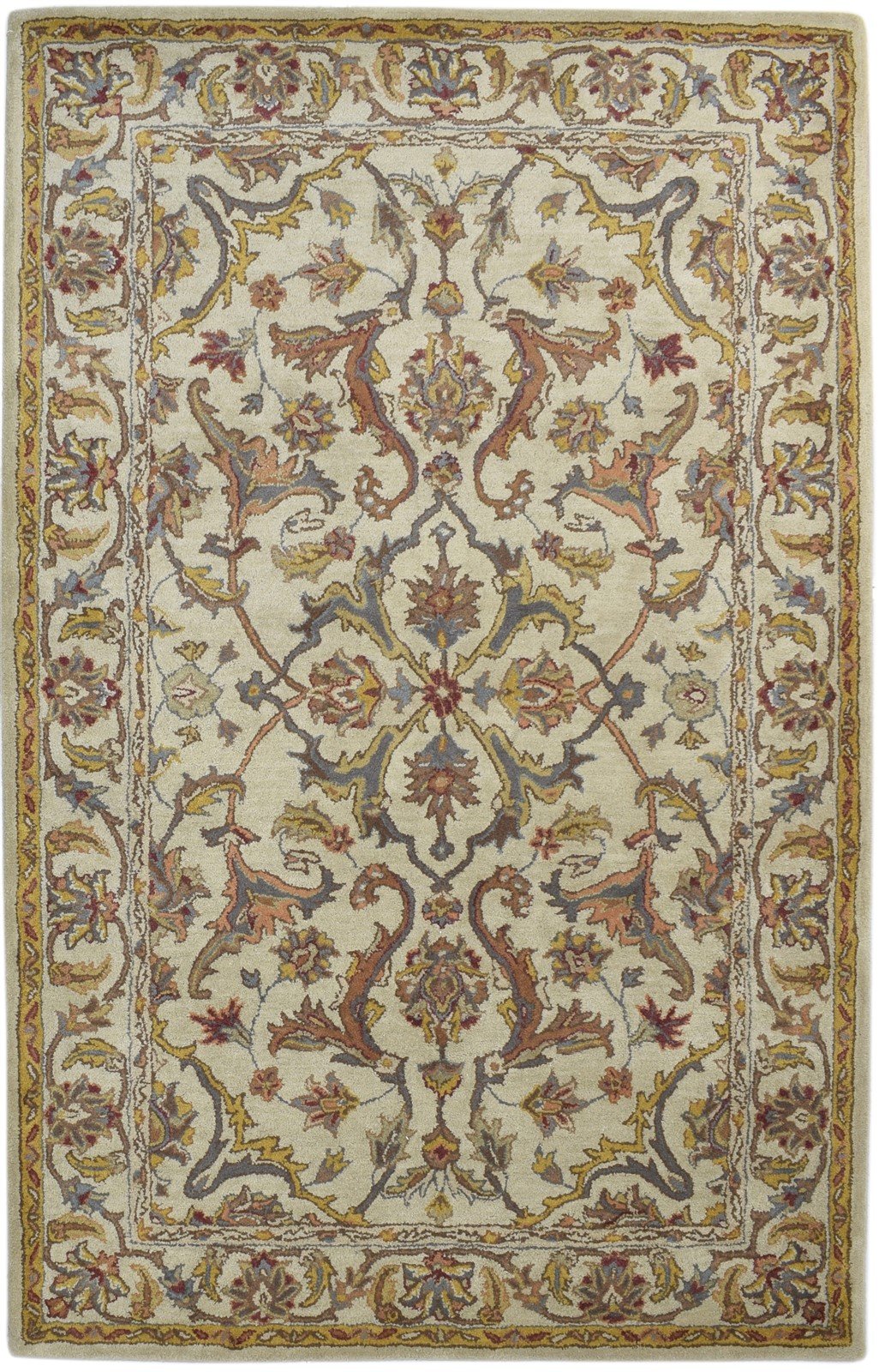 Wool Beige Rug 5' X 8' Persian Hand Tufted Agra Oriental Room Size Carpet