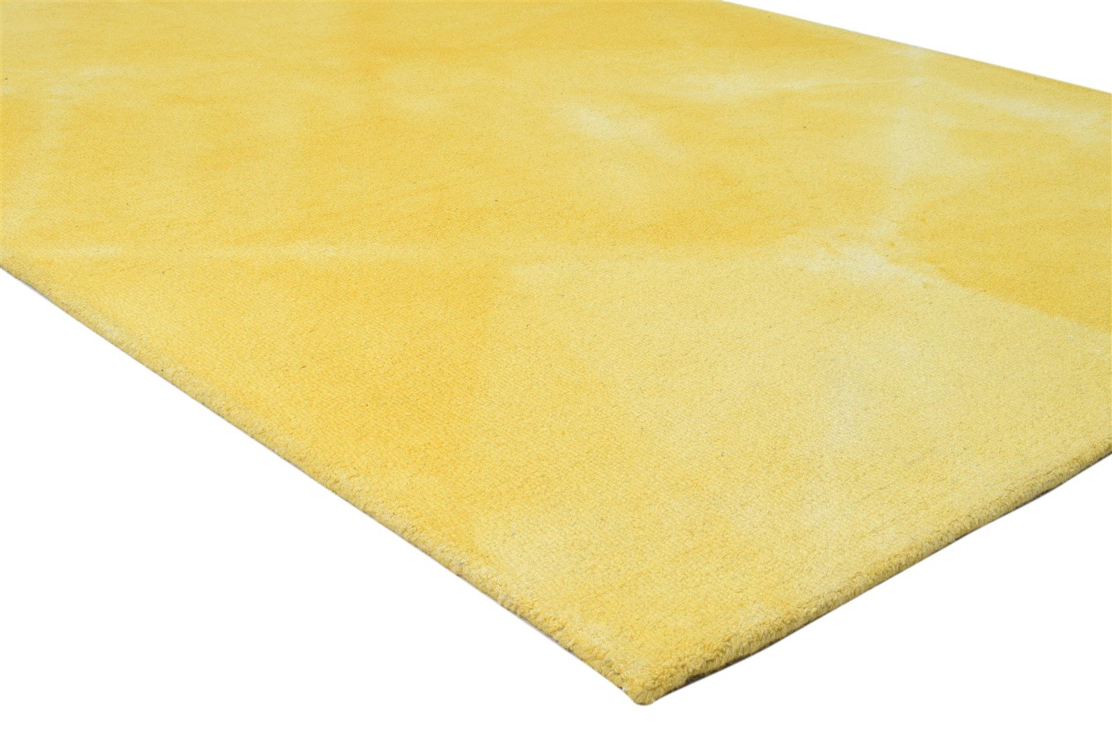 Gold Wool Rug 5' X 8' Modern Hand Tufted Shibori Tie Dye Room Size Carpet 