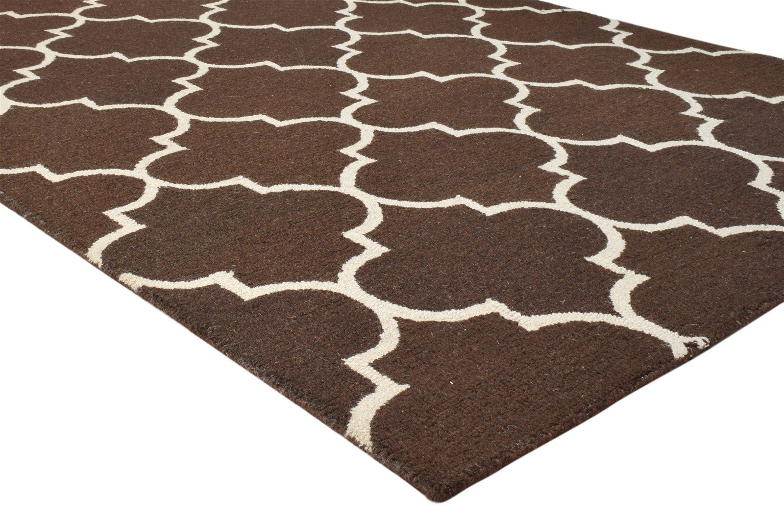 Hand Tufted Charcoal Wool Rug 5' X 8' Modern Moroccan Trellis Room Size Carpet 