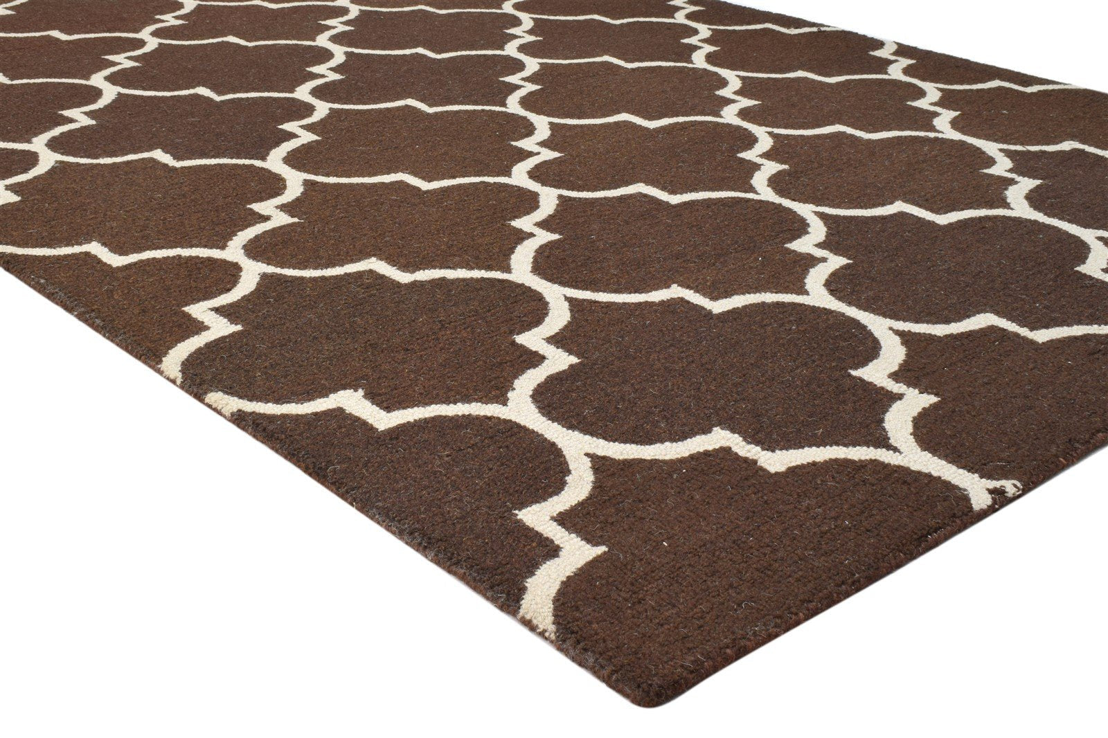 Hand Tufted Charcoal Wool Rug 5' X 8' Modern Moroccan Trellis Room Size Carpet 