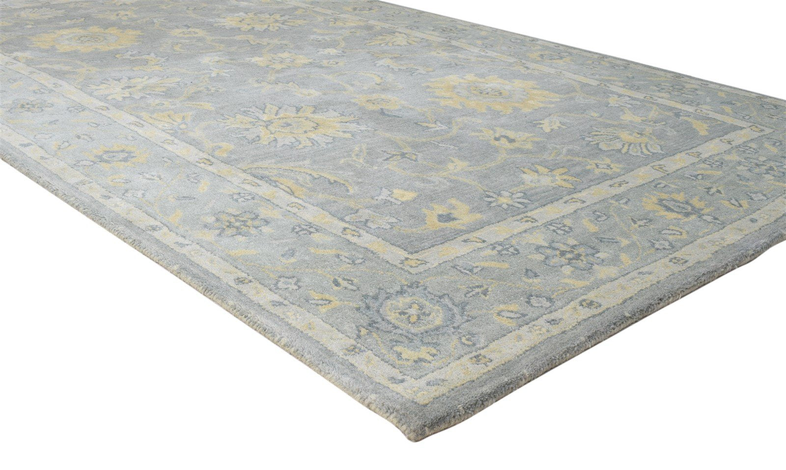 5' X 8' Rug Wool Grey Persian Hand Tufted Oushak Oriental Room Size Carpet 