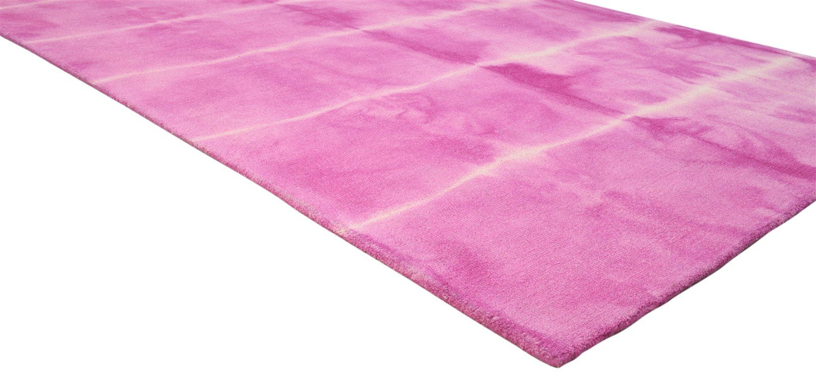 Purple Wool Rug 5' X 8' Modern Hand Tufted Shibori Tie Dye Room Size Carpet 