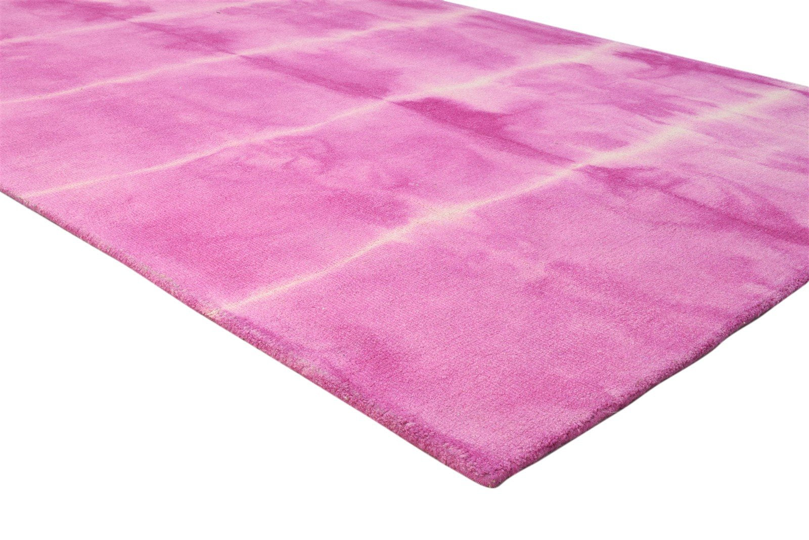 Purple Wool Rug 5' X 8' Modern Hand Tufted Shibori Tie Dye Room Size Carpet 