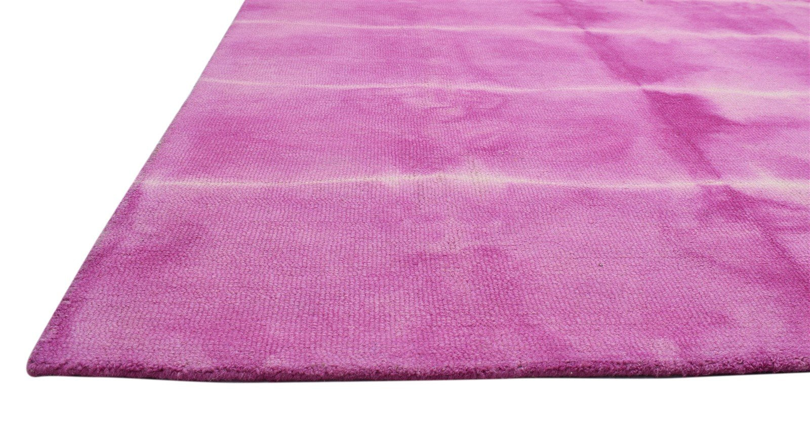 Purple Wool Rug 5' X 8' Modern Hand Tufted Shibori Tie Dye Room Size Carpet