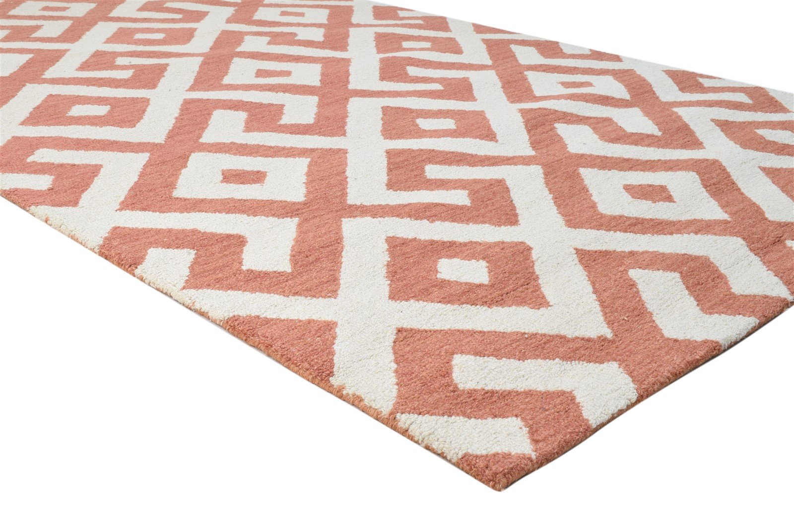 5' X 8' Rug Wool Rust Modern Hand Tufted French Zig-Zag Room Size Carpet 