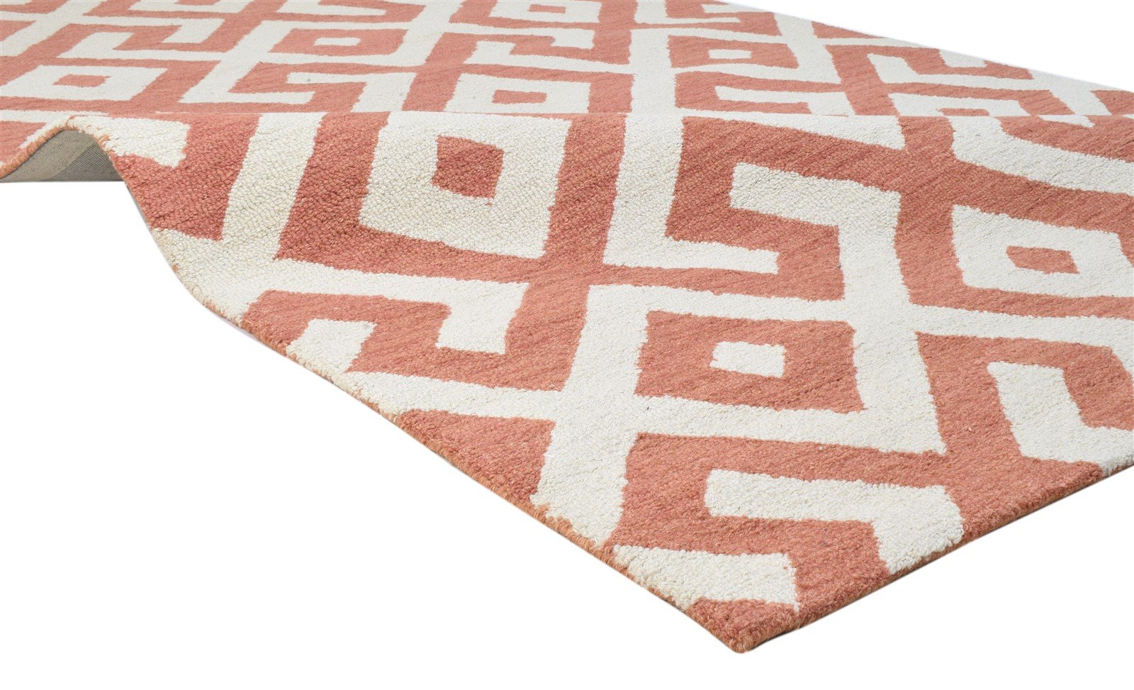 5' X 8' Rug Wool Rust Modern Hand Tufted French Zig-Zag Room Size Carpet 