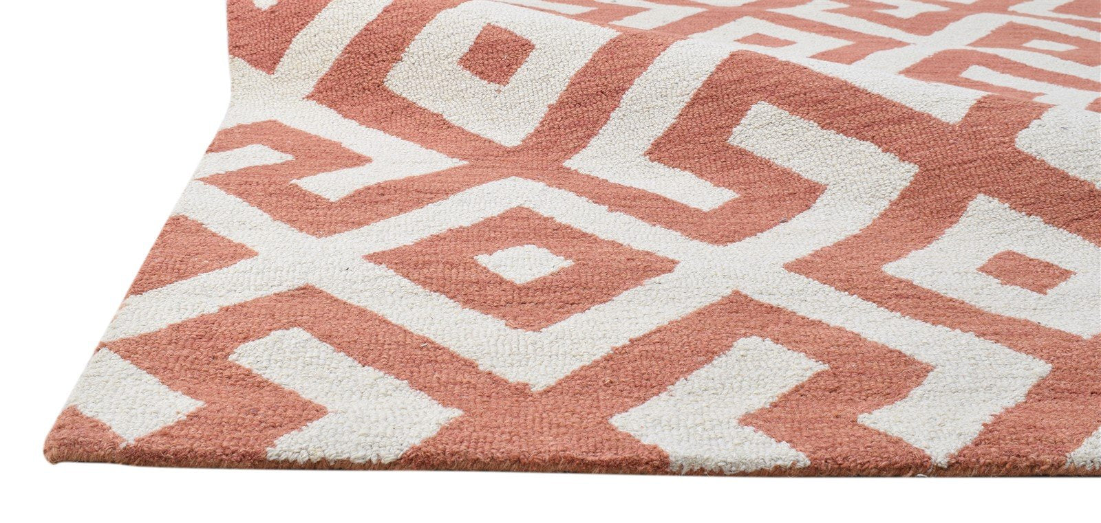 5' X 8' Rug Wool Rust Modern Hand Tufted French Zig-Zag Room Size Carpet 