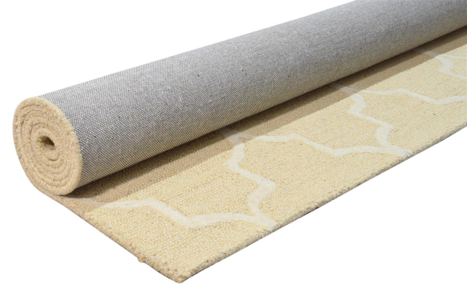 Wool Beige Rug 5' X 8' Modern Hand Tufted Moroccan Trellis Room Size Carpet 