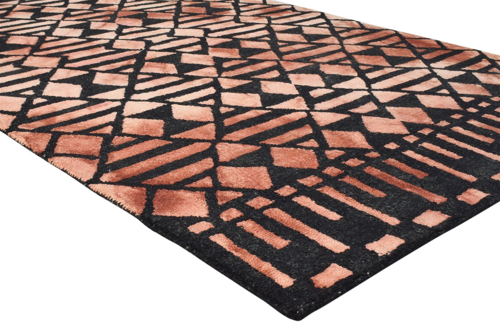 Hand Tufted Wine Wool Rug 5' X 8' Modern Scandinavian Geometric Room Size Carpet 