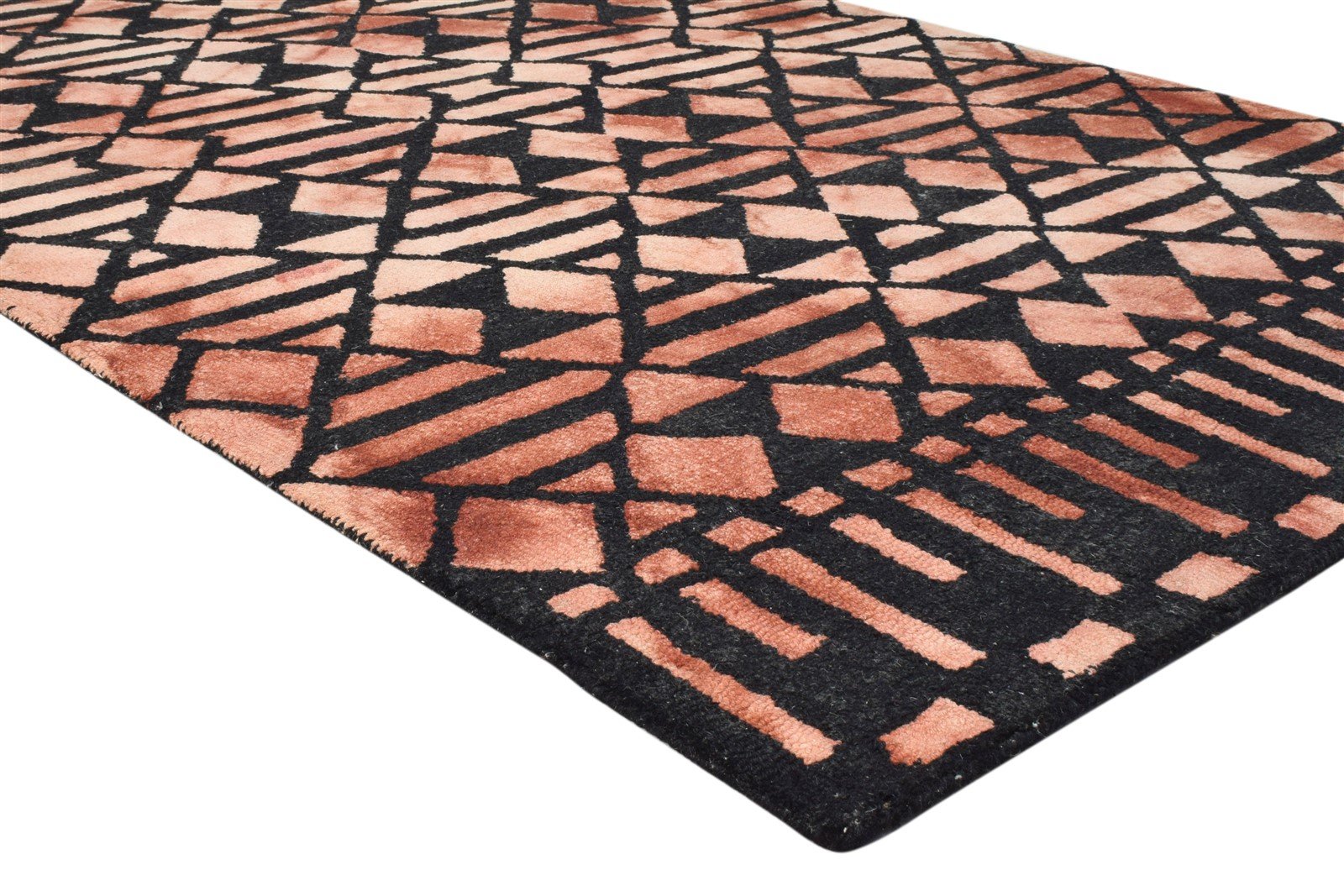 Hand Tufted Wine Wool Rug 5' X 8' Modern Scandinavian Geometric Room Size Carpet 