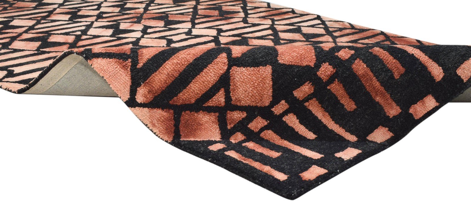 Hand Tufted Wine Wool Rug 5' X 8' Modern Scandinavian Geometric Room Size Carpet 