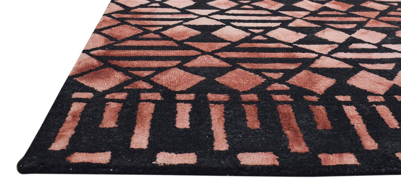 Hand Tufted Wine Wool Rug 5' X 8' Modern Scandinavian Geometric Room Size Carpet