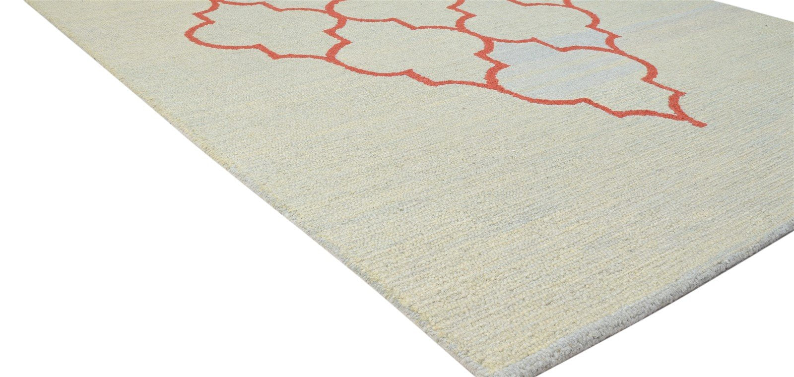 Beige Wool Rug 5' X 8' Modern Hand Tufted Moroccan Trellis Room Size Carpet 