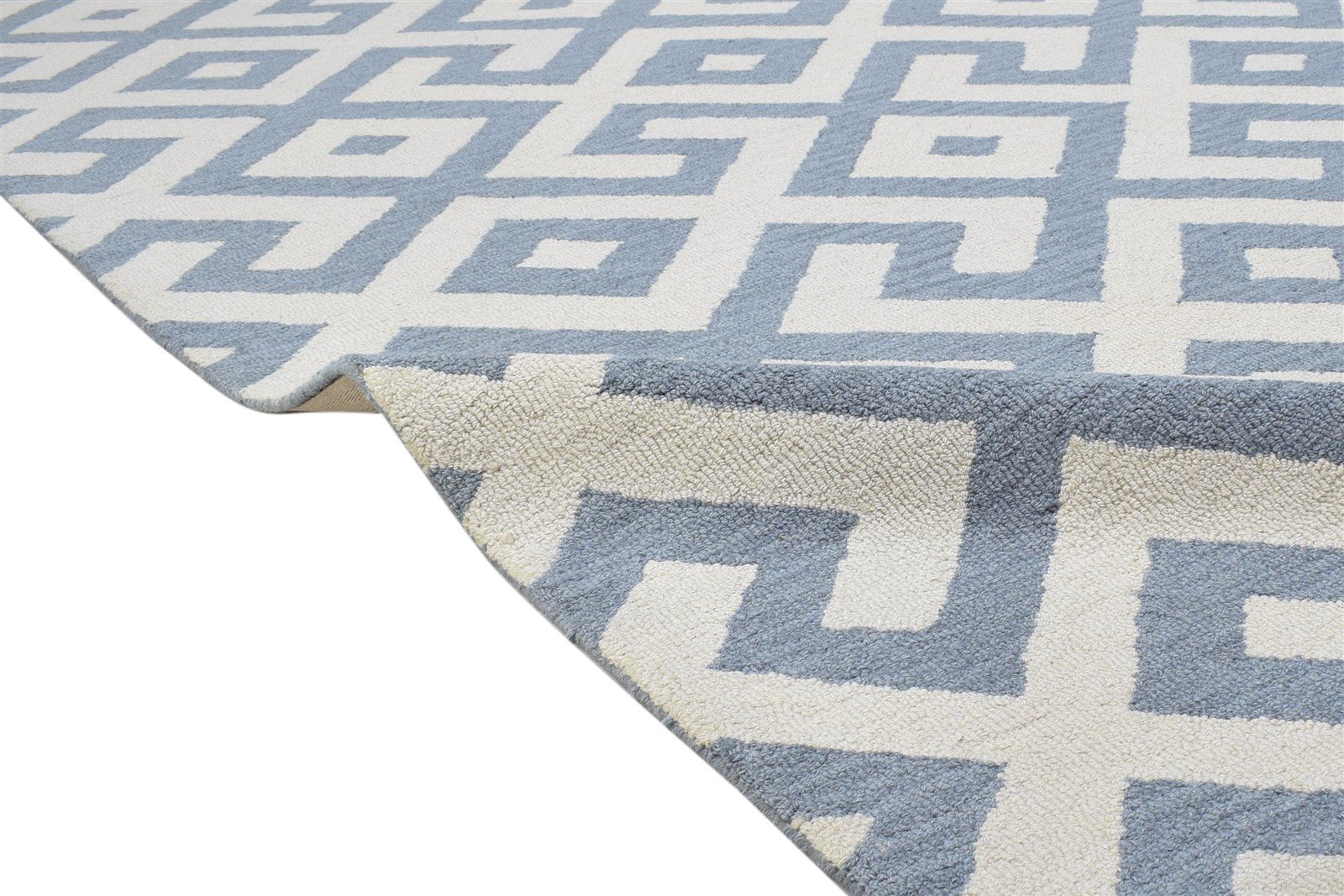 8X10 Rug Wool Dark Grey Modern Hand Tufted Scandinavian Geometric Large Carpet   7864304894101