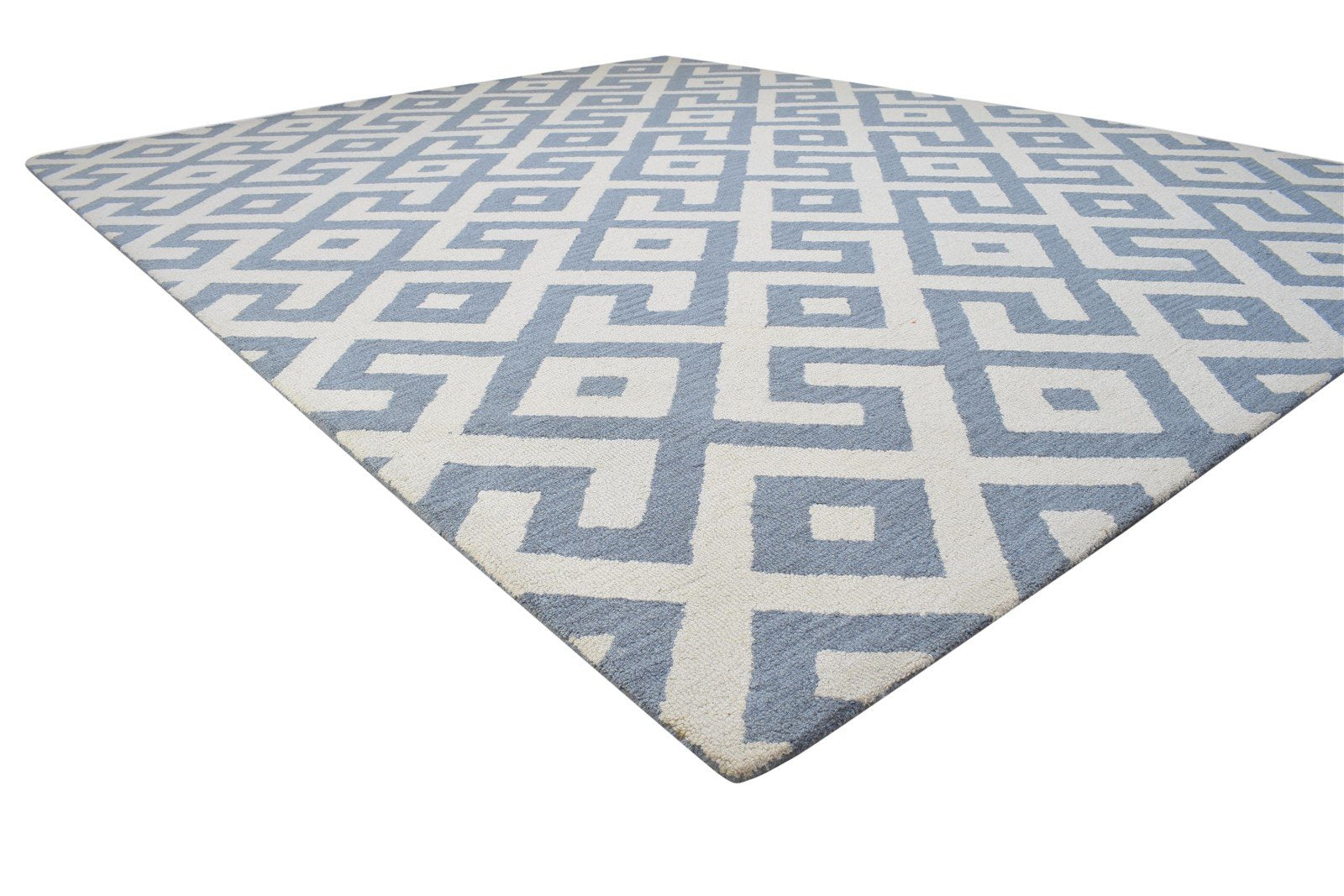 8X10 Rug Wool Dark Grey Modern Hand Tufted Scandinavian Geometric Large Carpet   7864304894101