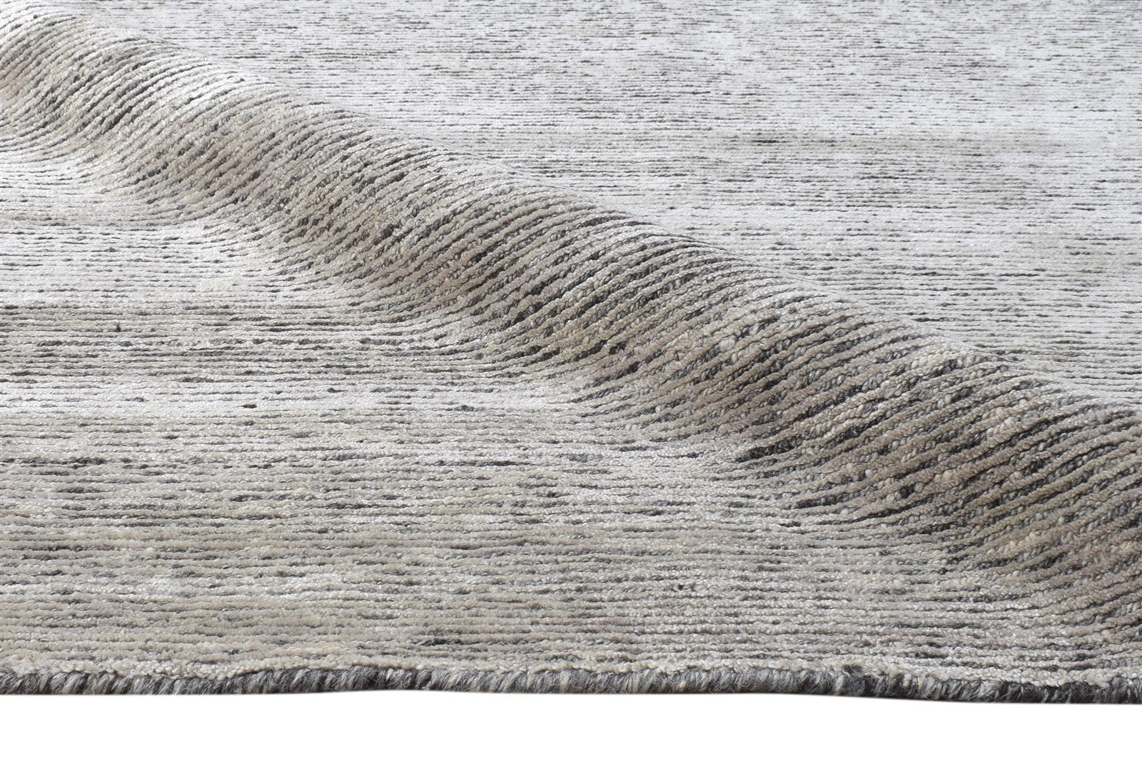 8X10 Rug Wool / Silk Beige Modern Hand Knotted Scandinavian Solid Large Carpet   7864575197333