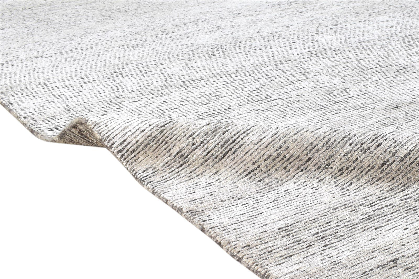 8X10 Rug Wool / Silk Beige Modern Hand Knotted Scandinavian Solid Large Carpet   7864575197333