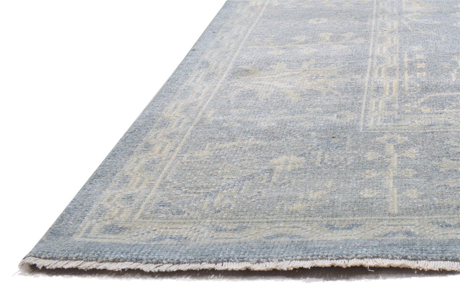 8X10 Rug Wool Silk Blue Persian Hand Knotted Sarouk-Indian Oriental Large   7864117362837