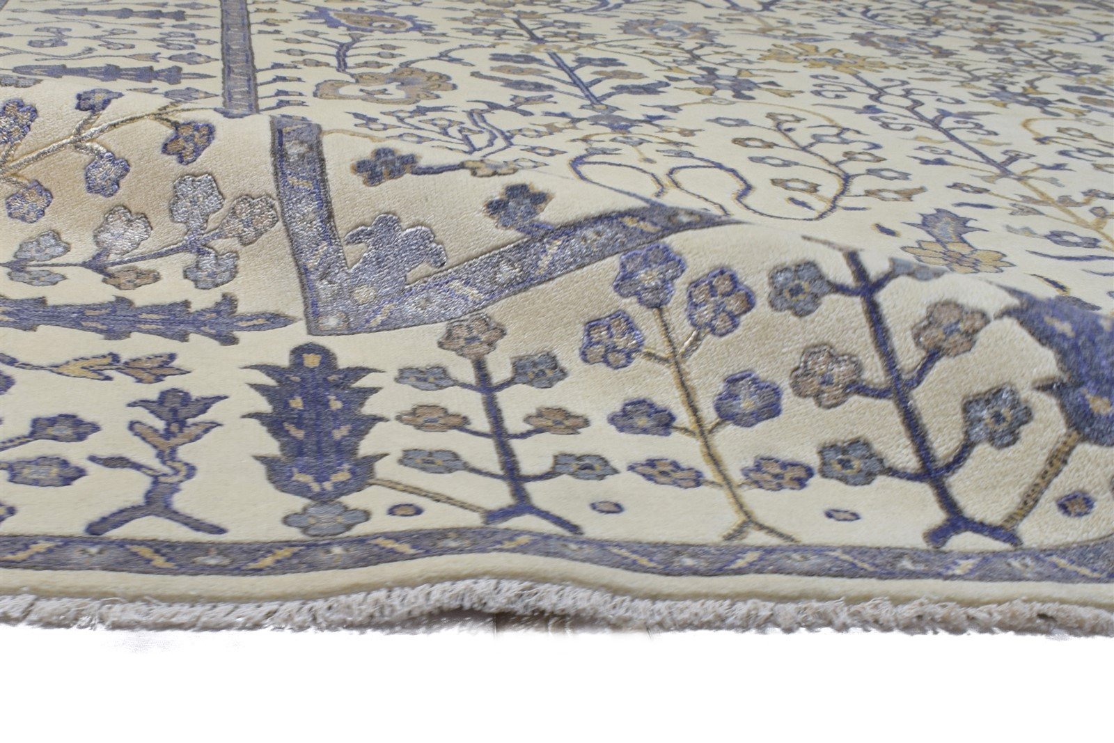 8X10 Rug Wool / Silk Sand Persian Hand Knotted Sarouk-Indian Oriental Large   7864188338325