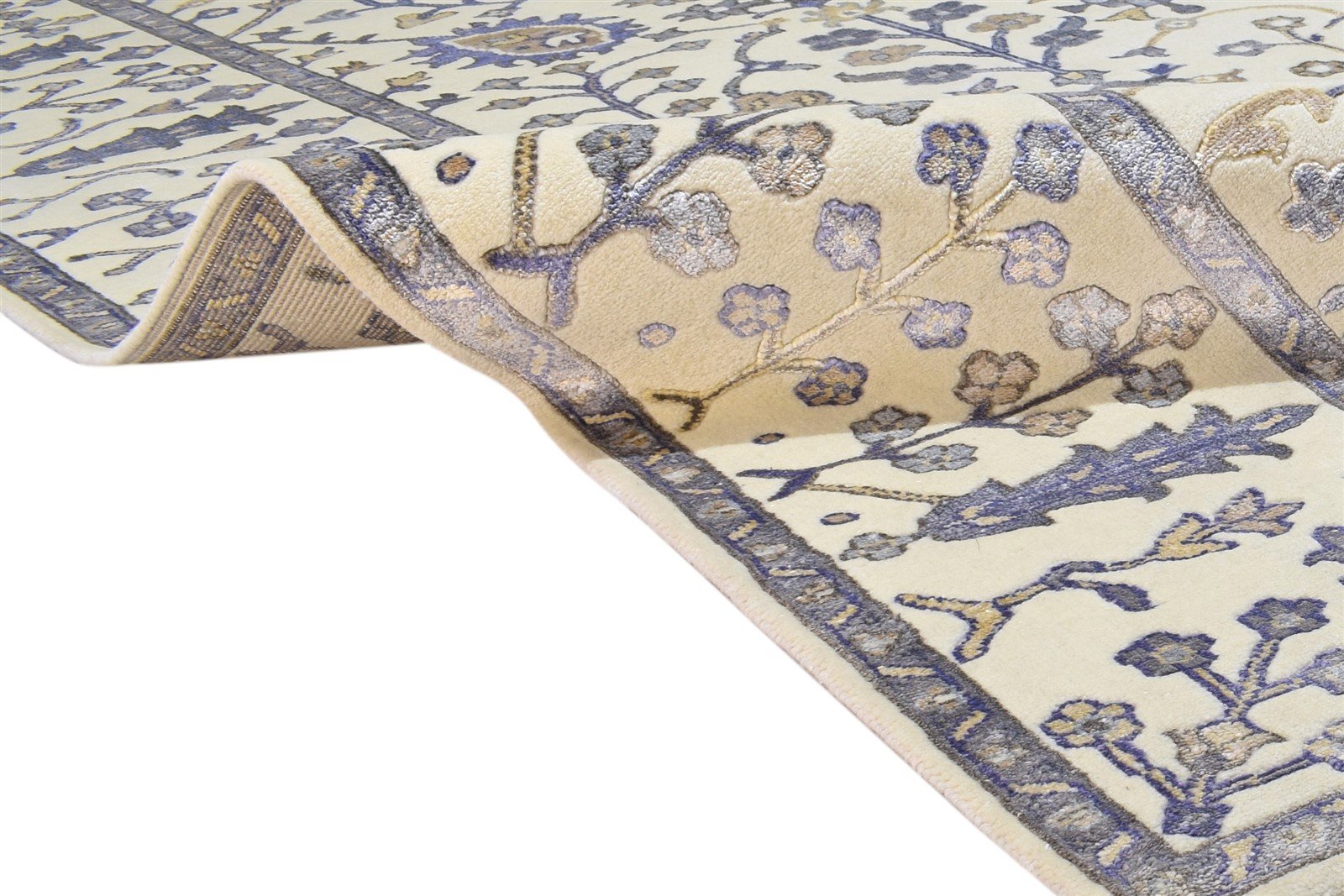 8X10 Rug Wool / Silk Sand Persian Hand Knotted Sarouk-Indian Oriental Large   7864188338325
