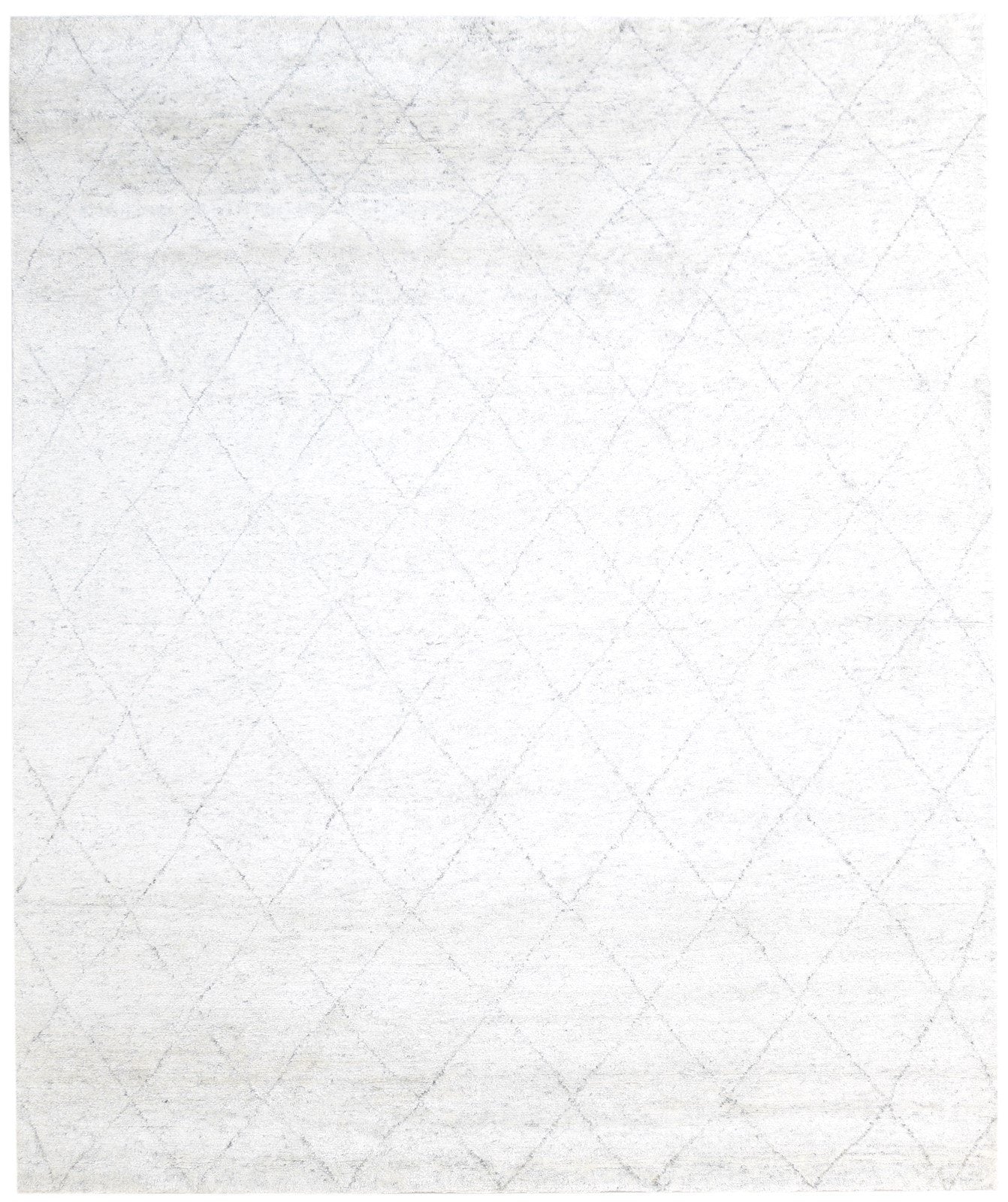 8X10 Rug Wool / Silk Silver Modern Hand Knotted Moroccan Trellis Large Carpet   7864997806229