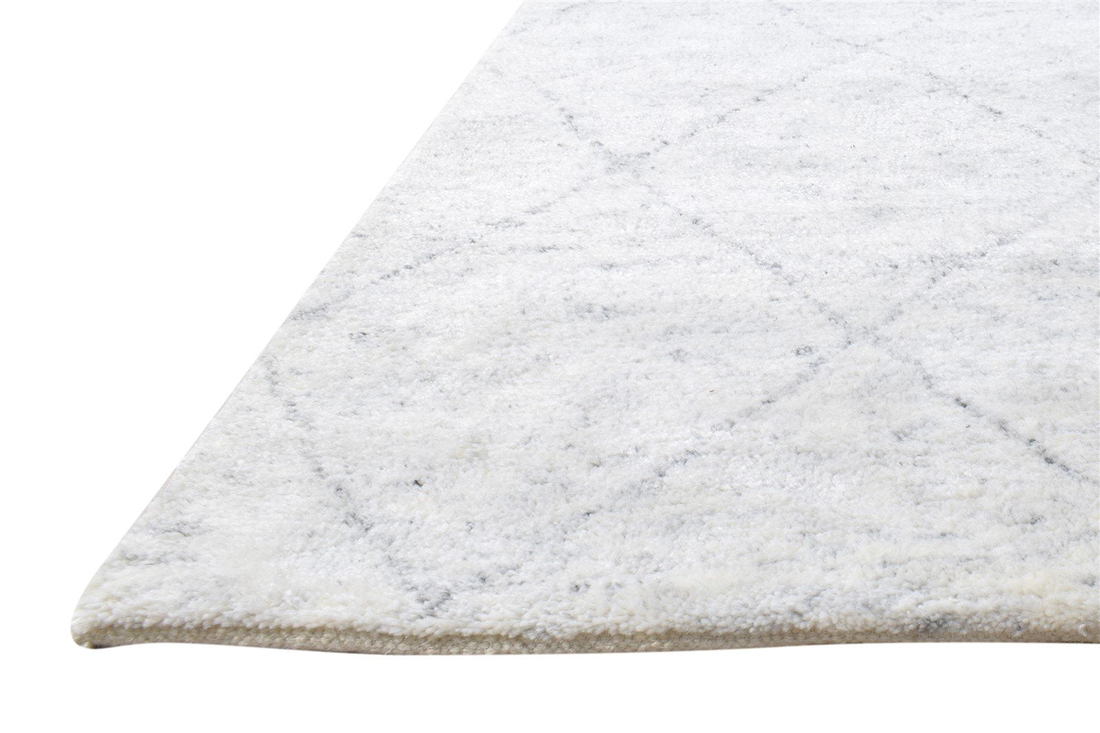 8X10 Rug Wool / Silk Silver Modern Hand Knotted Moroccan Trellis Large Carpet   7864997806229