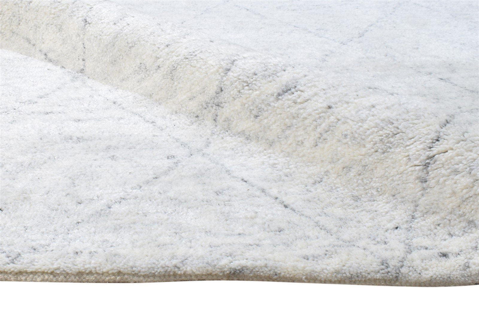 8X10 Rug Wool / Silk Silver Modern Hand Knotted Moroccan Trellis Large Carpet   7864997806229