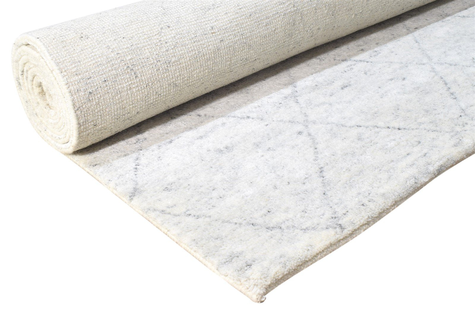 8X10 Rug Wool / Silk Silver Modern Hand Knotted Moroccan Trellis Large Carpet   7864997806229