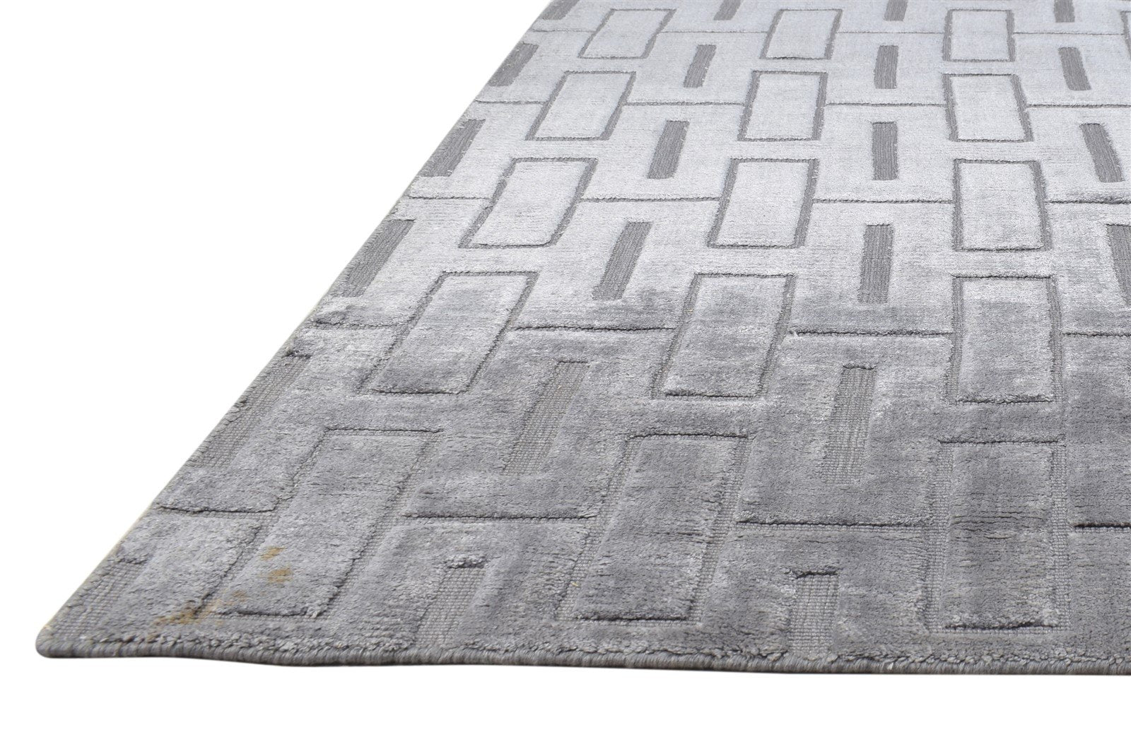 8X11 Rug Wool Dark Grey Modern Hand Woven Scandinavian Geometric Large Carpet   7864804769941