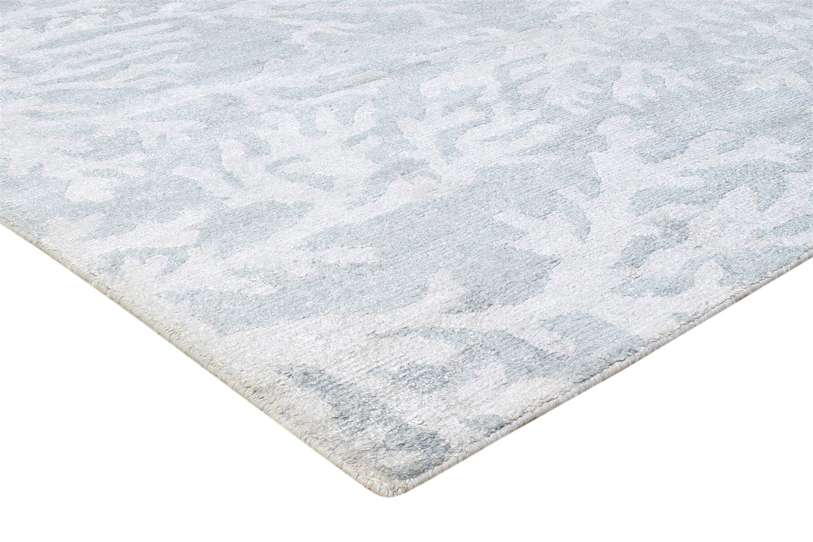 Babbette 8X9 Rug Rayon From Bamboo Grey Modern Hand Knotted French Floral   7864494555285