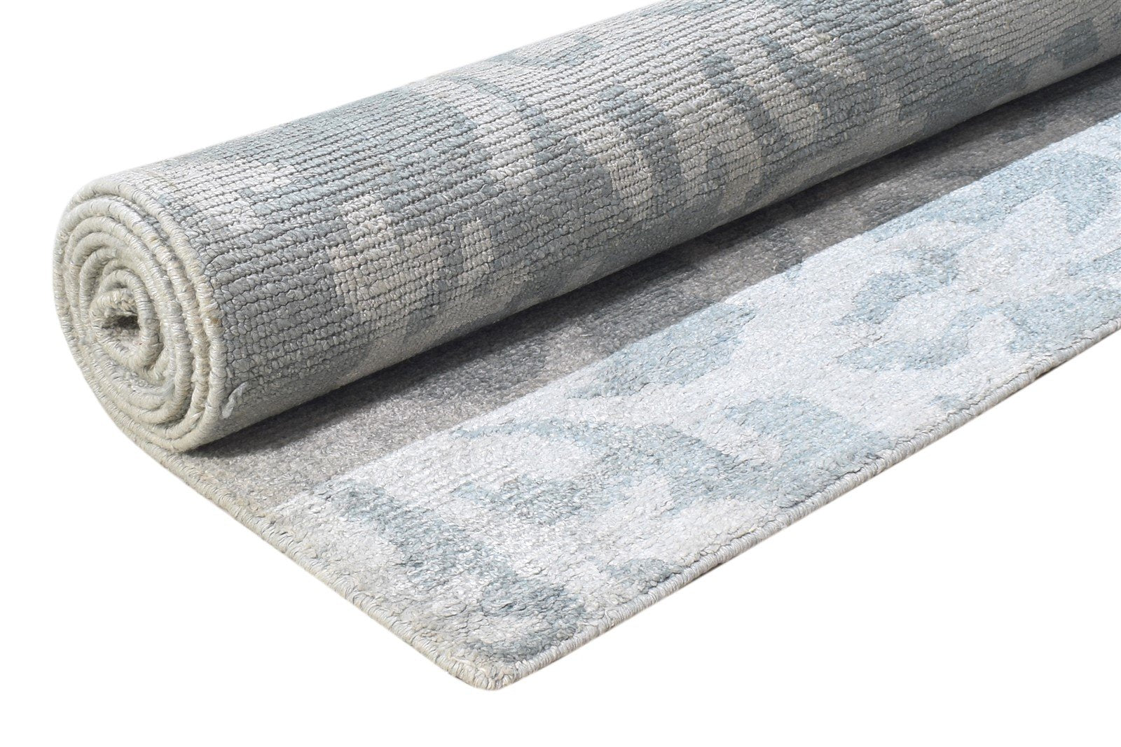 Babbette 8X9 Rug Rayon From Bamboo Grey Modern Hand Knotted French Floral   7864494555285