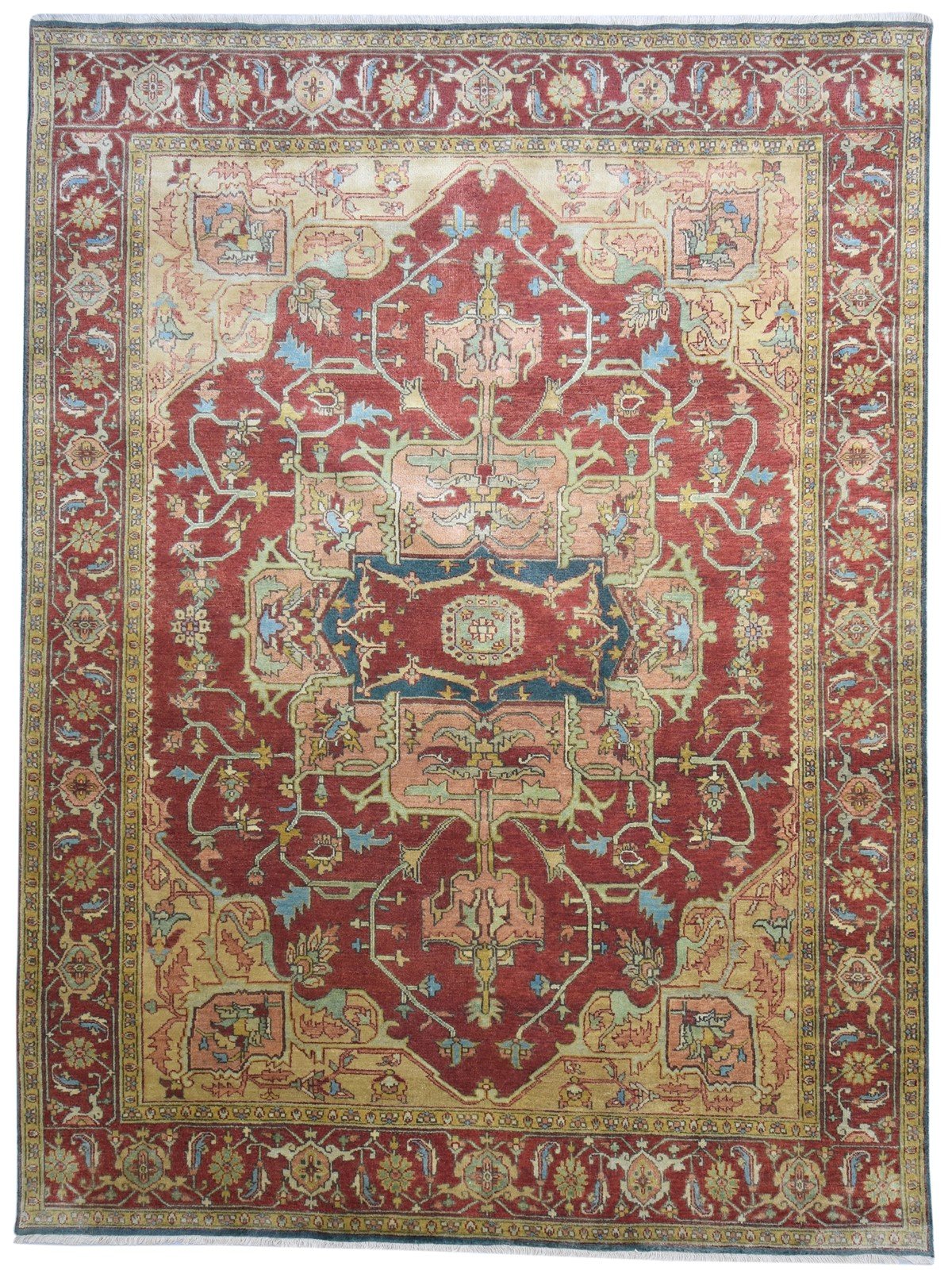 9' X 11' Rug Wool Red Persian Hand Knotted Serapi Oriental Large Carpet   7864201216149