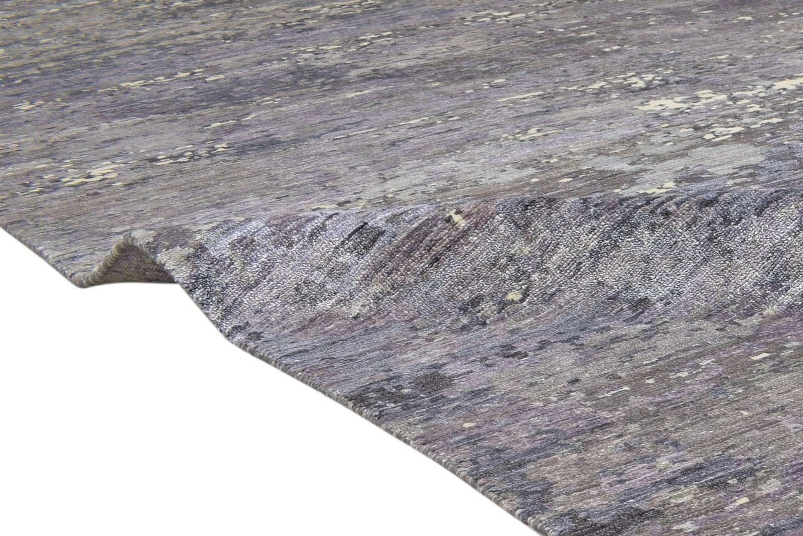 9' X 12' Rug Silk Grey Modern Hand Knotted Indian Abstract Extra Large Carpet   7864321343637