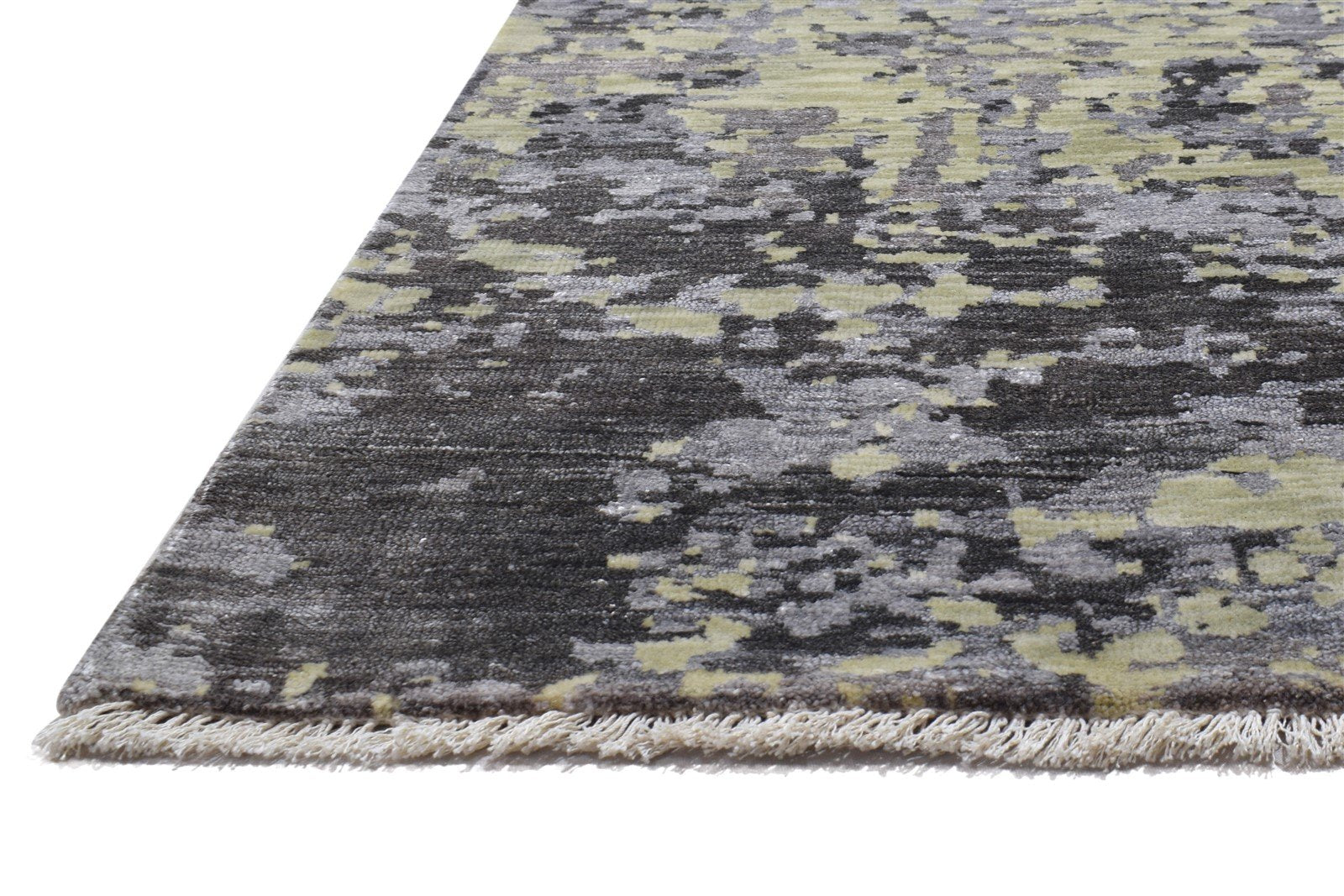 9' X 12' Rug Silk Sage Modern Hand Knotted Indian Abstract Large Carpet   7864321605781