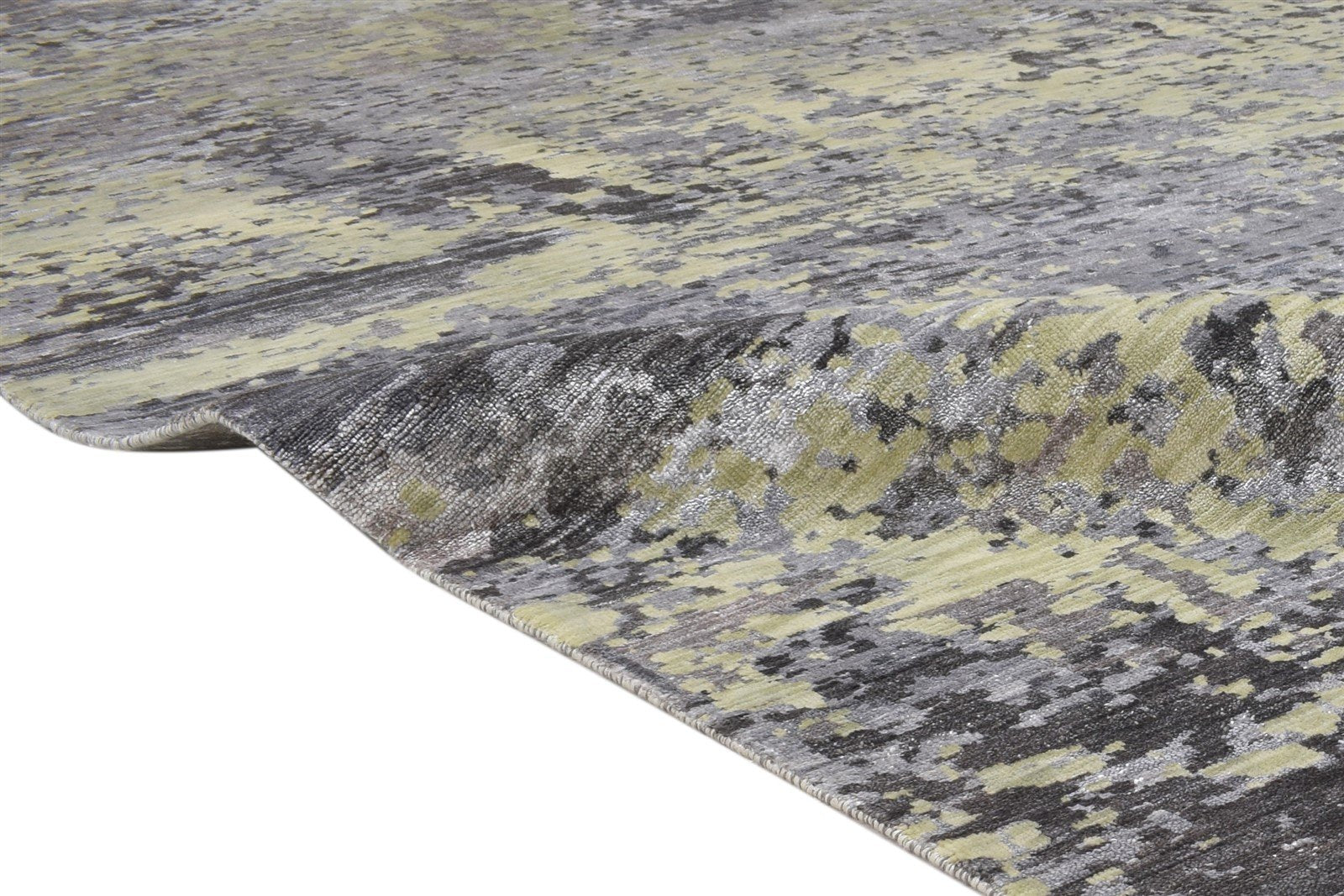 9' X 12' Rug Silk Sage Modern Hand Knotted Indian Abstract Large Carpet   7864321605781