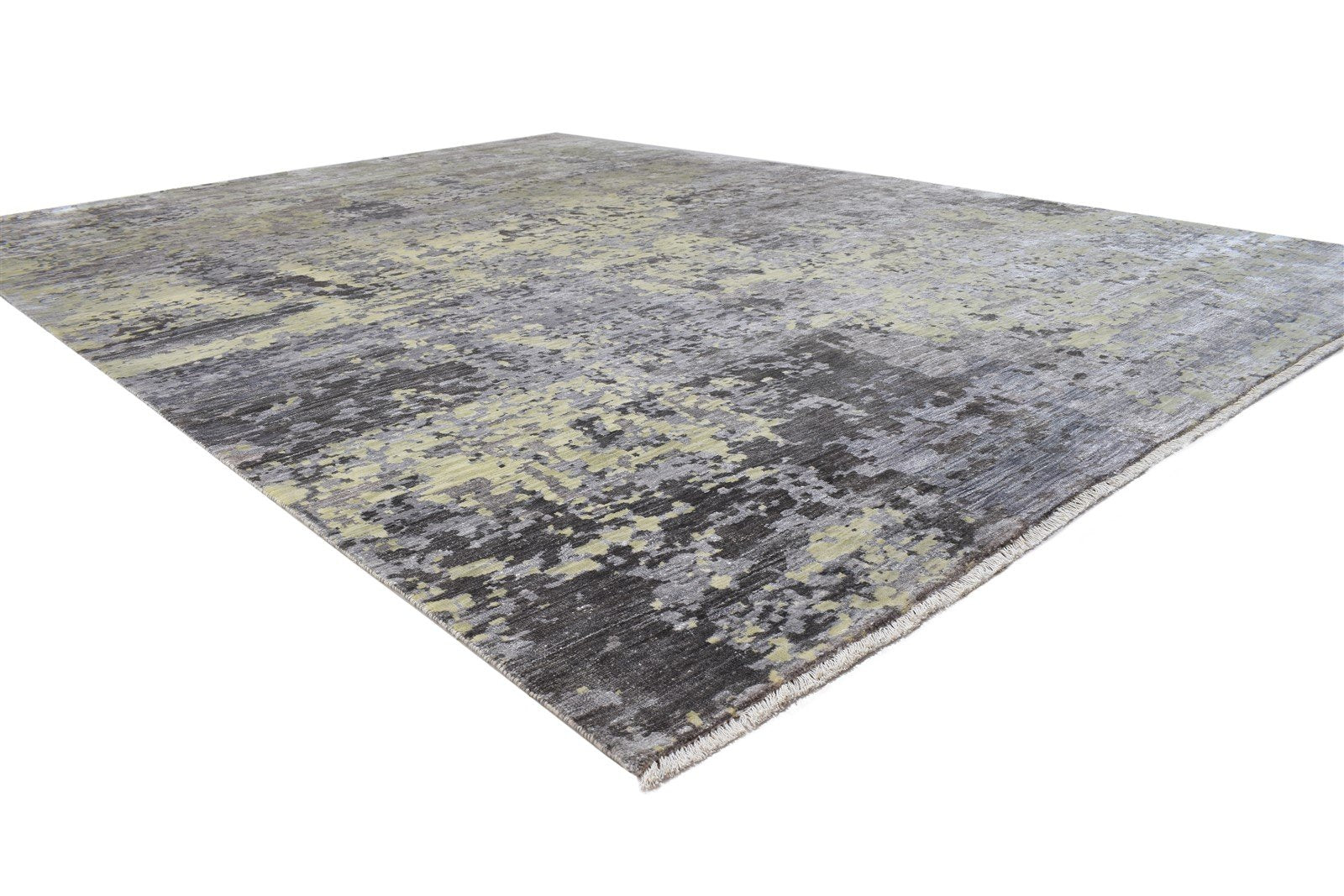 9' X 12' Rug Silk Sage Modern Hand Knotted Indian Abstract Large Carpet   7864321605781