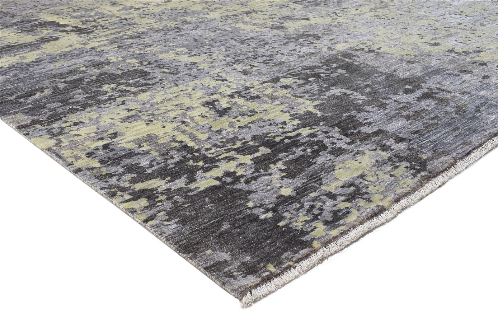 9' X 12' Rug Silk Sage Modern Hand Knotted Indian Abstract Large Carpet   7864321605781