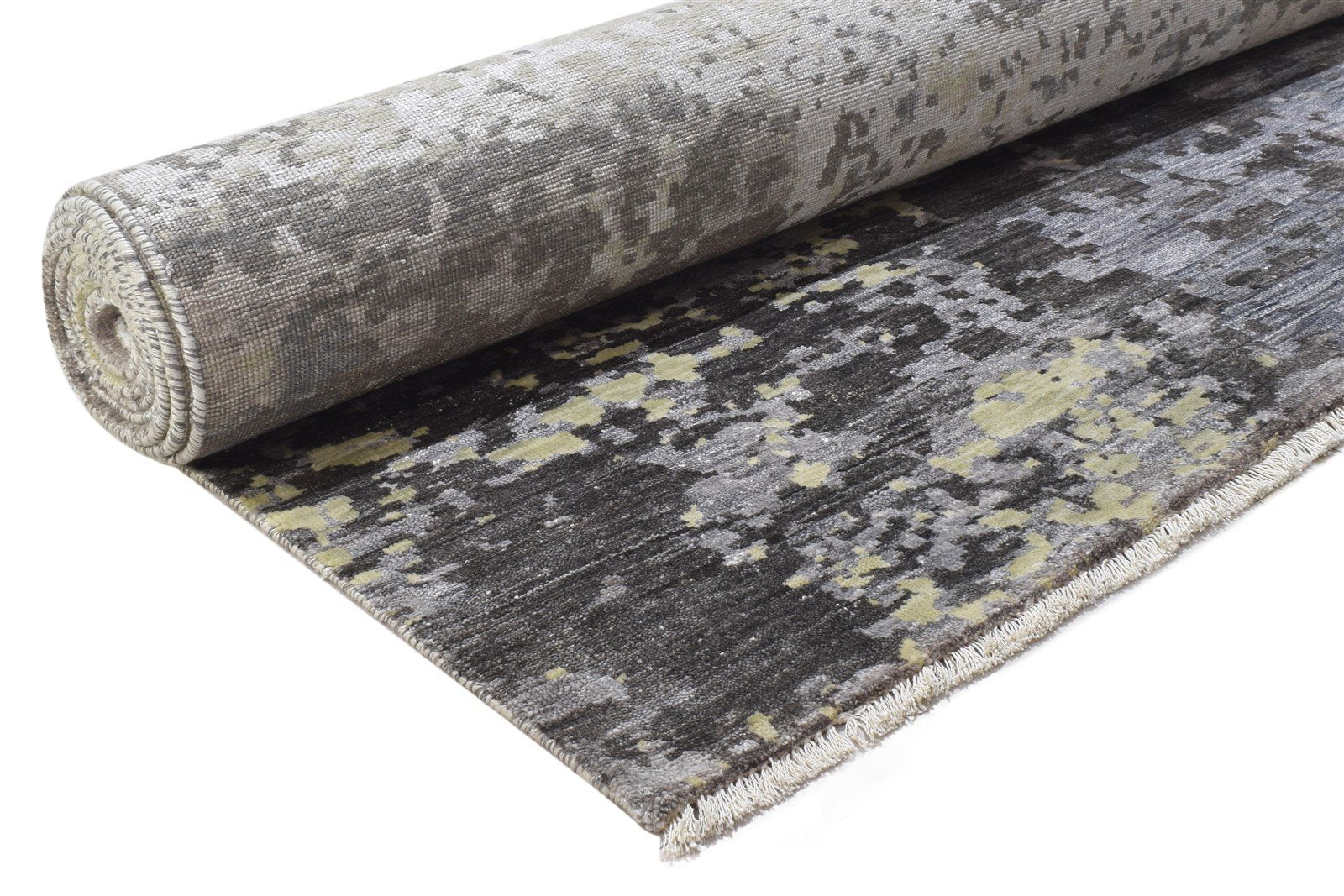 9' X 12' Rug Silk Sage Modern Hand Knotted Indian Abstract Large Carpet   7864321605781