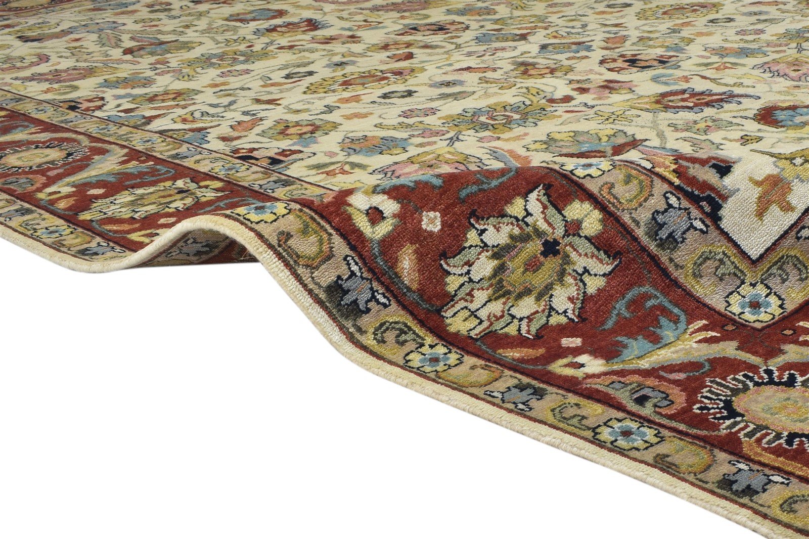 9' X 12' Rug Wool Beige Persian Hand Knotted Mughal Oriental Large Carpet   7864201740437